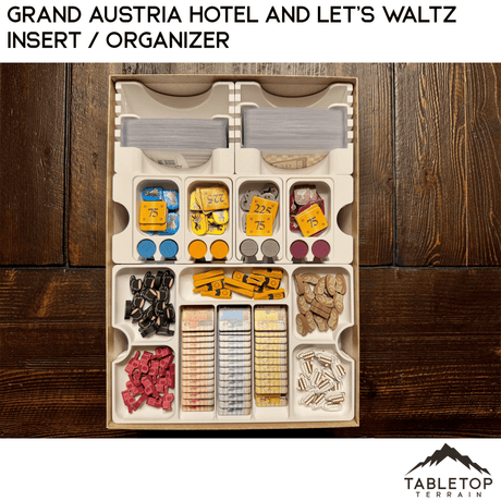 Tabletop Terrain Board Game Insert Grand Austria Hotel and Let's Waltz Insert / Organizer - Holds Meeple Source Food