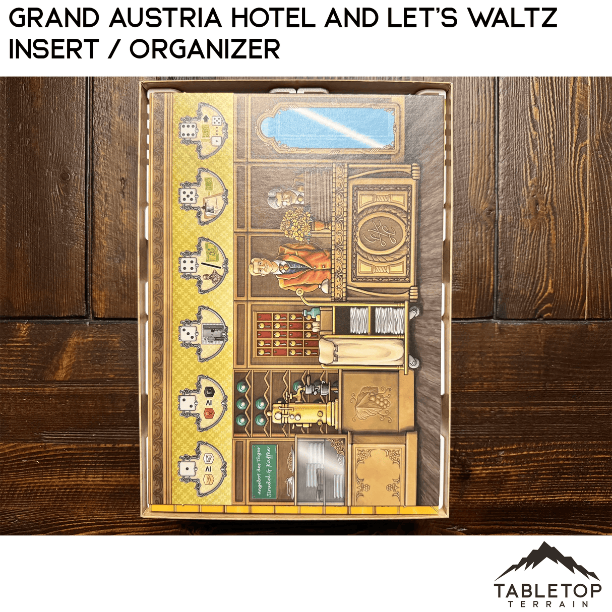 Tabletop Terrain Board Game Insert Grand Austria Hotel and Let's Waltz Insert / Organizer - Holds Meeple Source Food