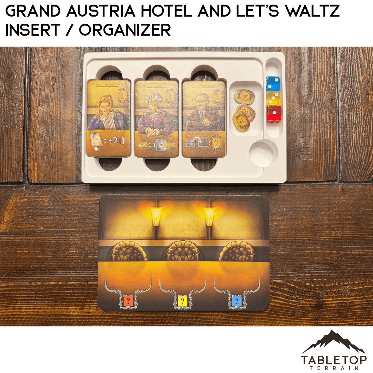 Tabletop Terrain Board Game Insert Grand Austria Hotel and Let's Waltz Insert / Organizer - Holds Meeple Source Food