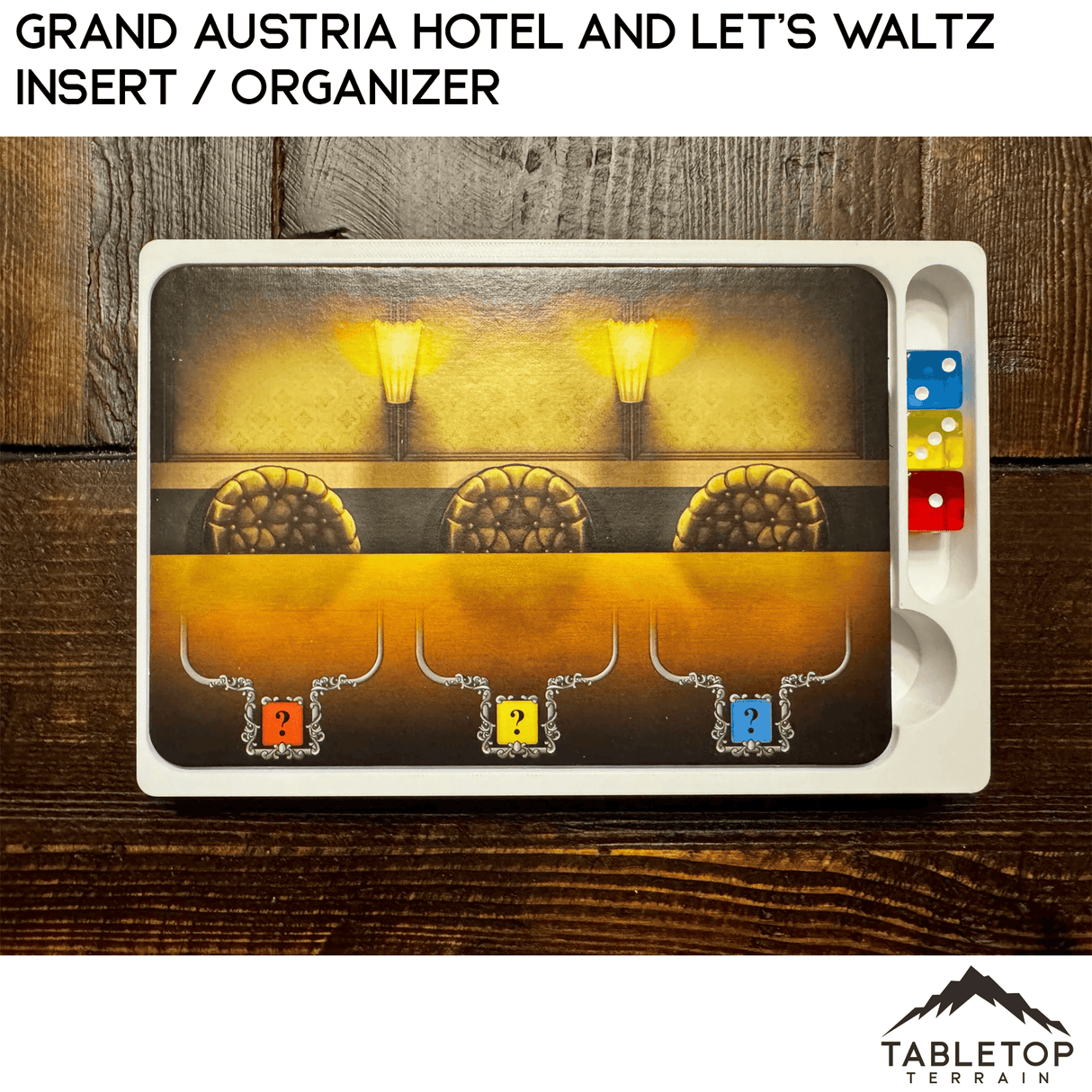 Tabletop Terrain Board Game Insert Grand Austria Hotel and Let's Waltz Insert / Organizer - Holds Meeple Source Food