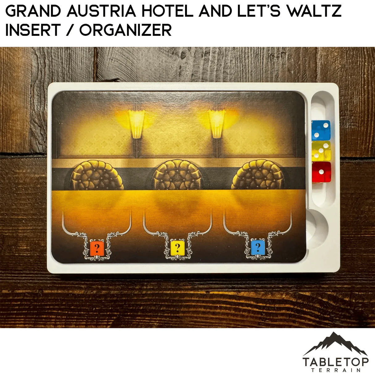 Tabletop Terrain Board Game Insert Grand Austria Hotel and Let's Waltz Insert / Organizer - Holds Meeple Source Food
