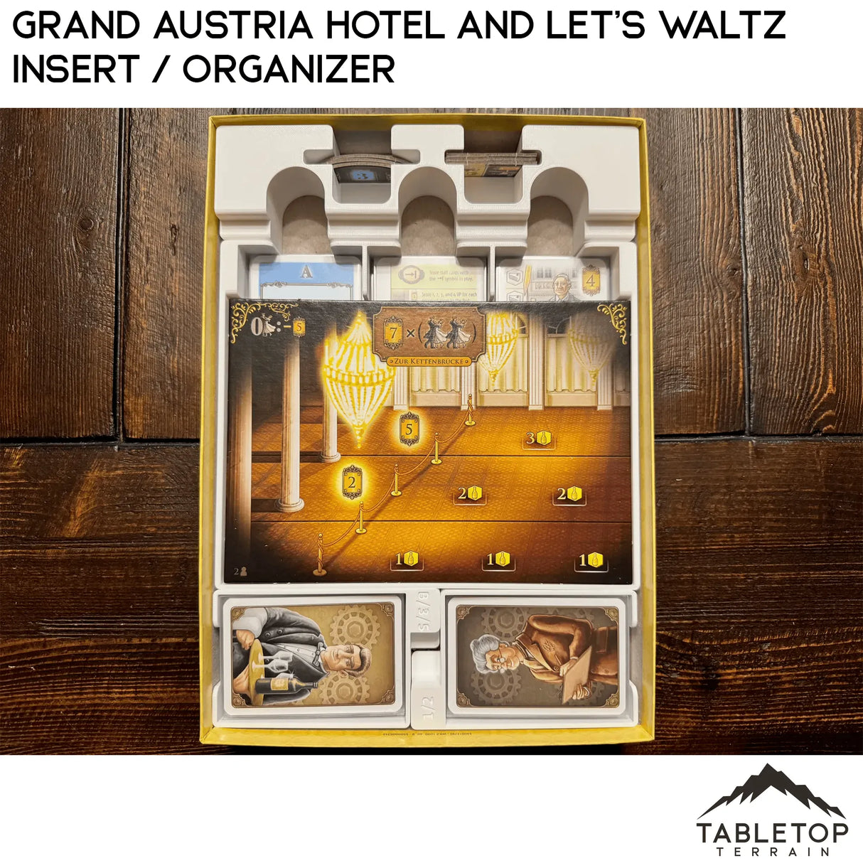 Tabletop Terrain Board Game Insert Grand Austria Hotel and Let's Waltz Insert / Organizer - Holds Meeple Source Food