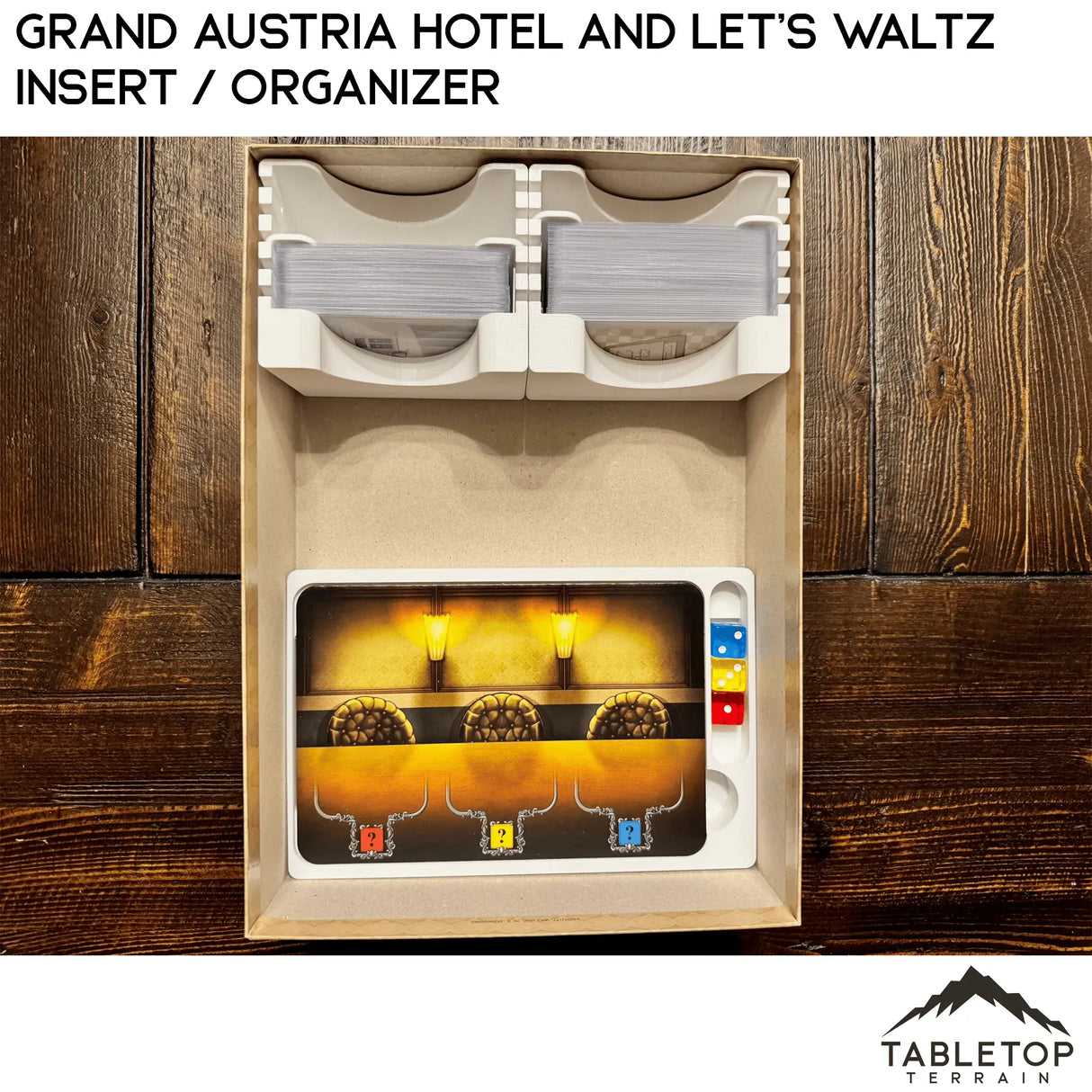 Tabletop Terrain Board Game Insert Grand Austria Hotel and Let's Waltz Insert / Organizer - Holds Meeple Source Food