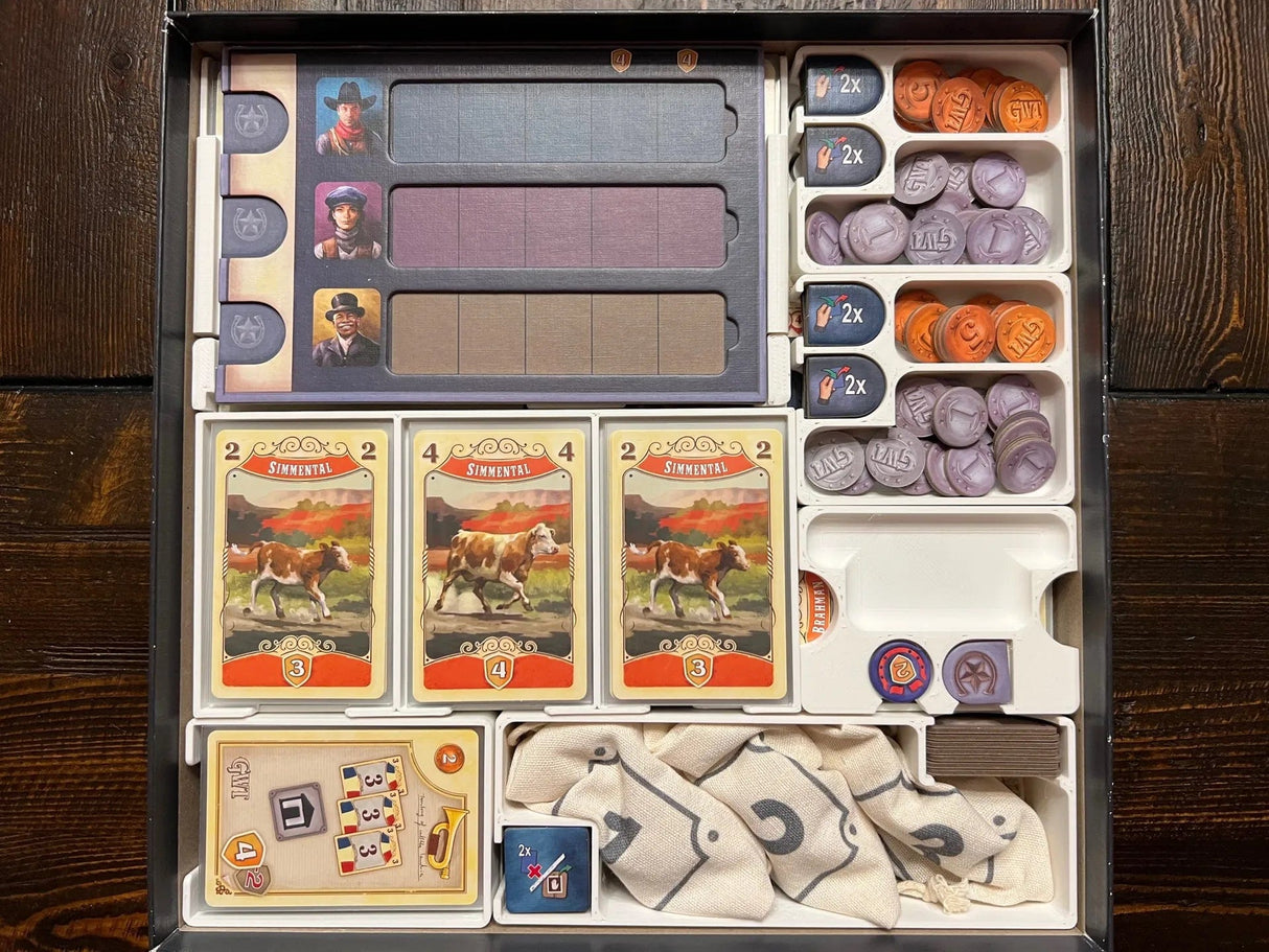 Tabletop Terrain Board Game Insert Great Western Trail 2nd Ed. with Rails Board Game Insert / Organizer