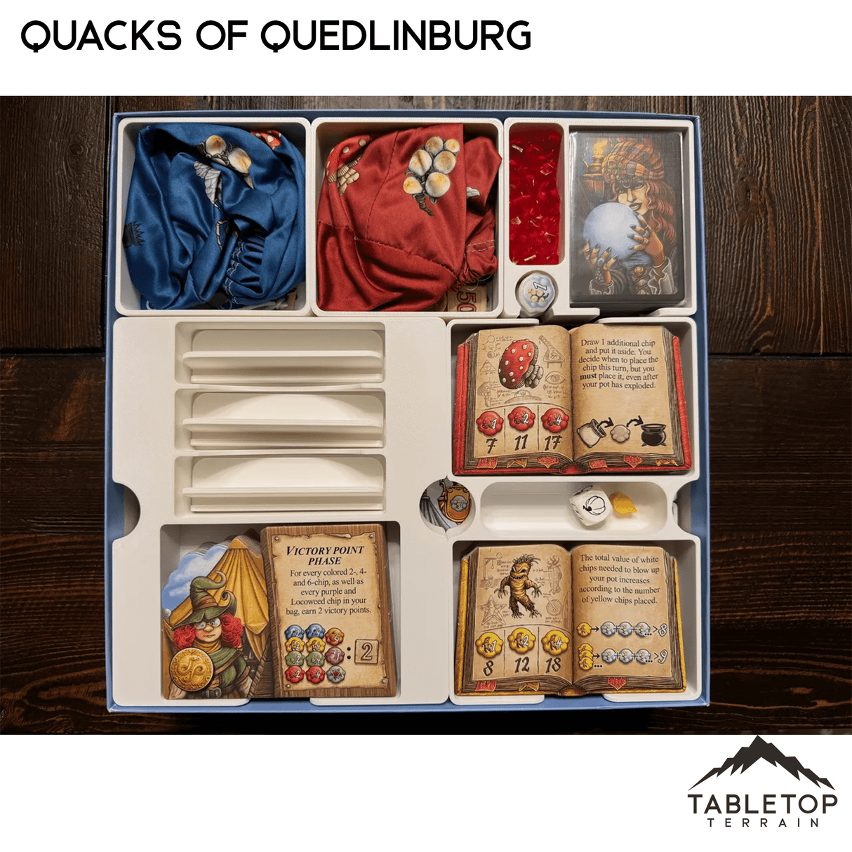 Tabletop Terrain Board Game Insert Quacks of Quedlinburg and Expansions Board Game Insert / Organizer