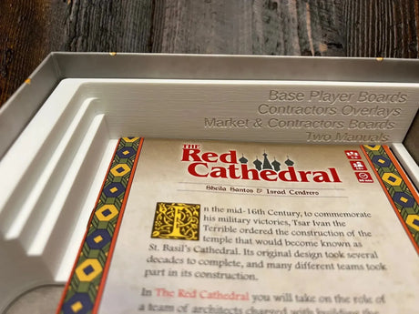 Tabletop Terrain Board Game Insert Red Cathedral with Contractors Expansion Board Game Insert / Organizer