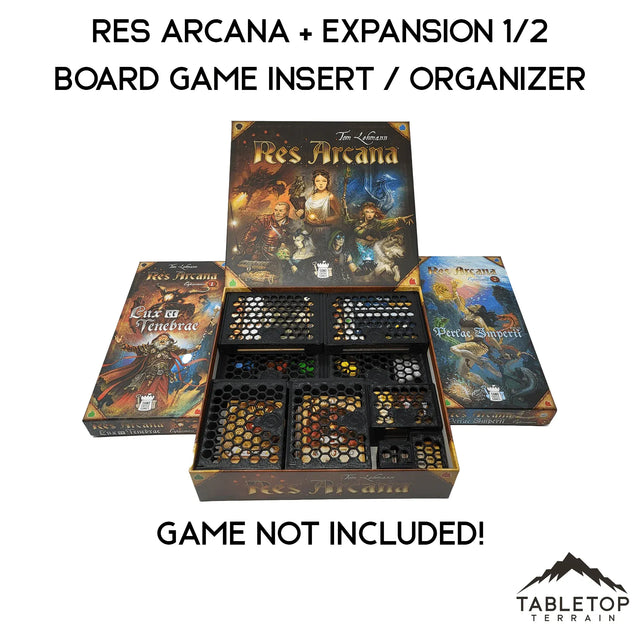 Res Arcana with Expansions 1+2 Board Game Insert / Organizer Res Arcana with Expansions 1+2 Board Game Insert / Organizer