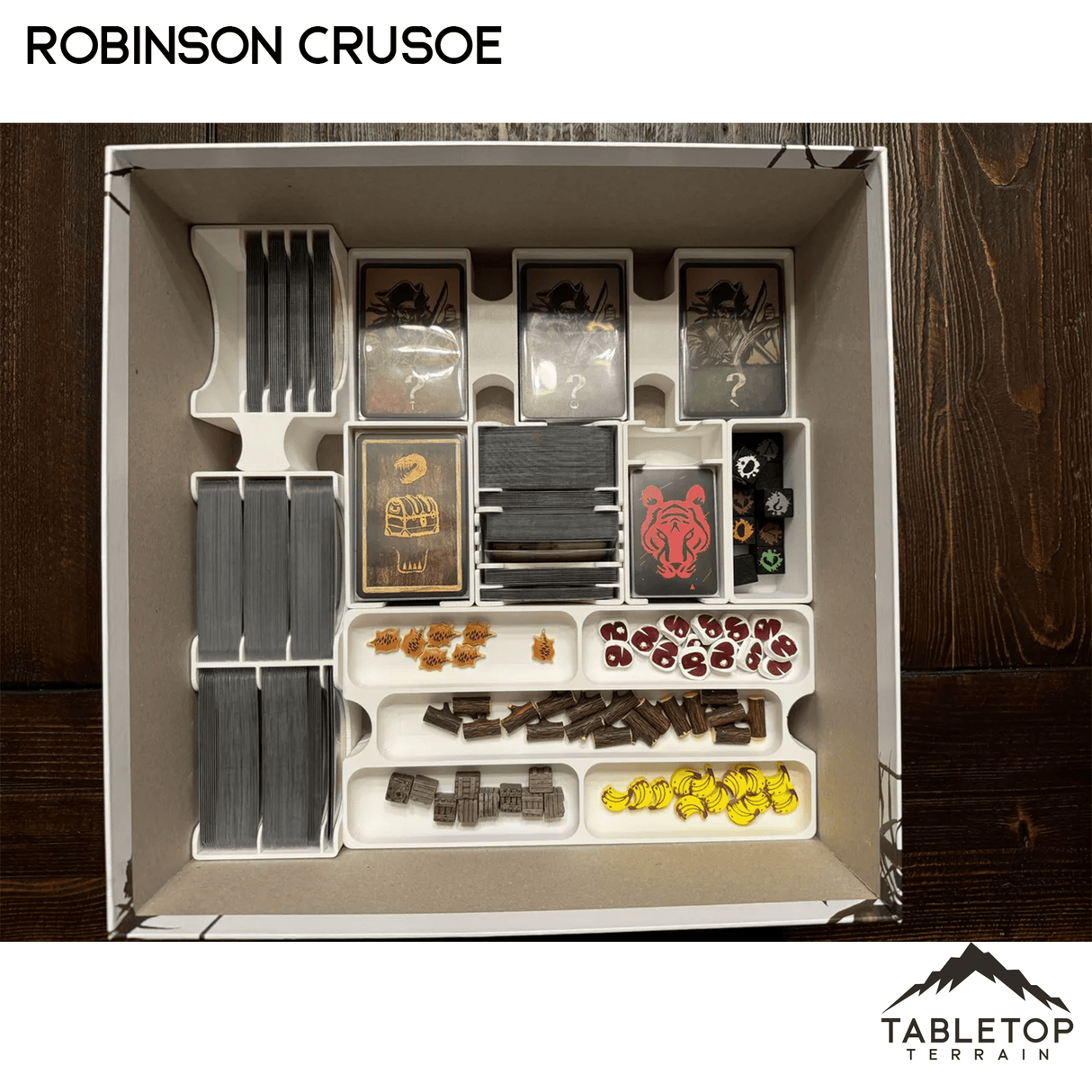 Tabletop Terrain Board Game Insert Robinson Crusoe Gamefound Collector's Edition Board Game Insert / Organizer