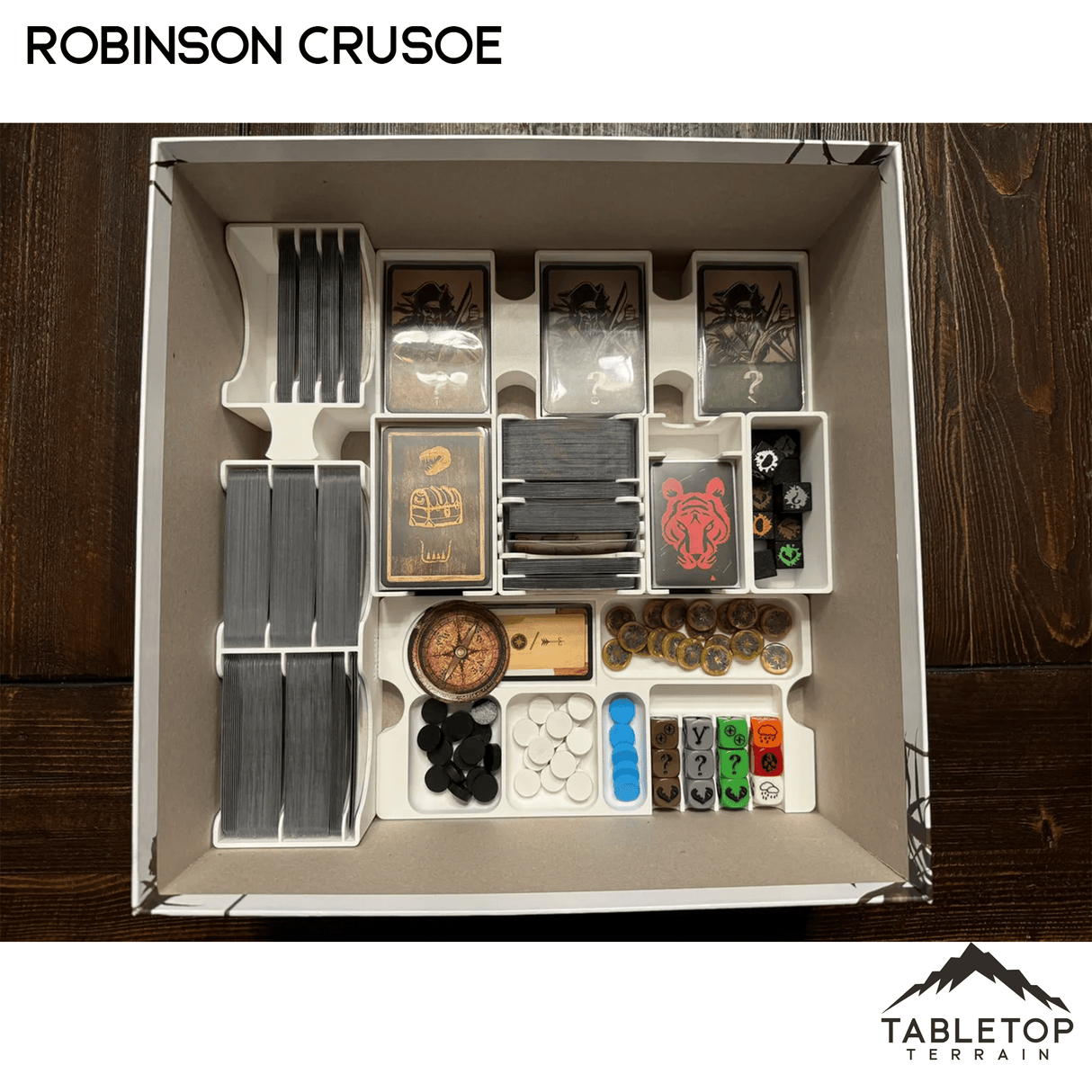 Tabletop Terrain Board Game Insert Robinson Crusoe Gamefound Collector's Edition Board Game Insert / Organizer