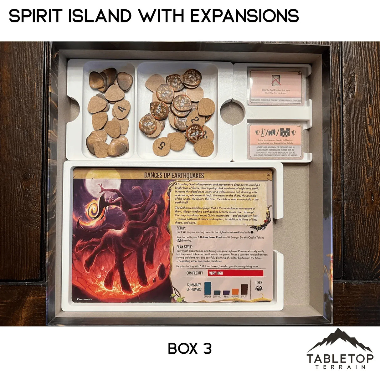 Tabletop Terrain Board Game Insert Spirit Island Organizer for Content Through Nature Incarnate Insert / Organizer