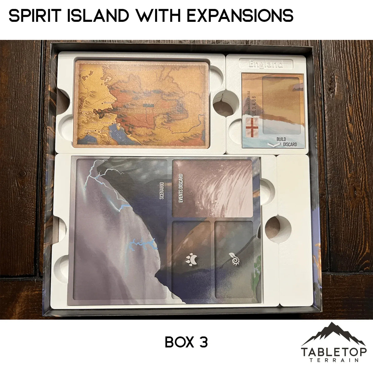 Tabletop Terrain Board Game Insert Spirit Island Organizer for Content Through Nature Incarnate Insert / Organizer