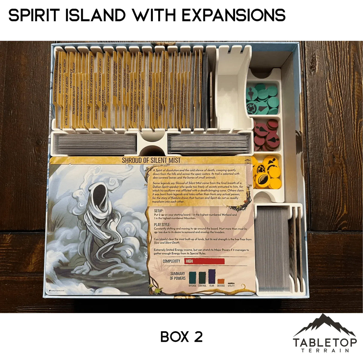 Tabletop Terrain Board Game Insert Spirit Island Organizer for Content Through Nature Incarnate Insert / Organizer