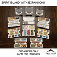 Tabletop Terrain Board Game Insert Spirit Island Organizer with all Expansions through Nature Incarnate Board Game Insert / Organizer