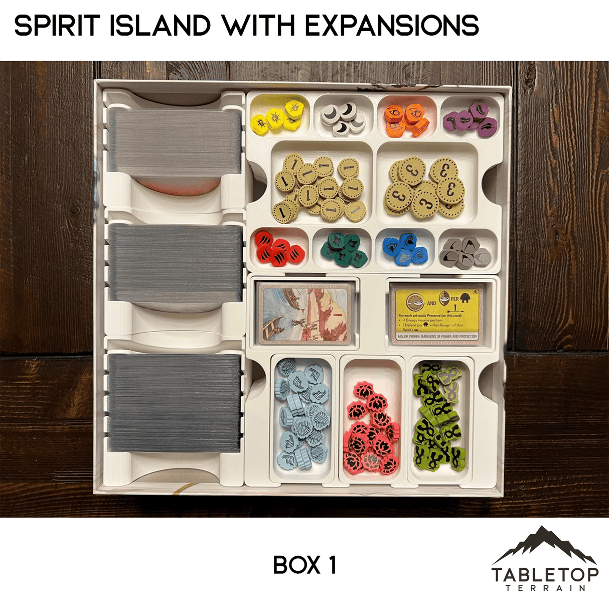 Tabletop Terrain Board Game Insert Spirit Island Organizer with all Expansions through Nature Incarnate Board Game Insert / Organizer