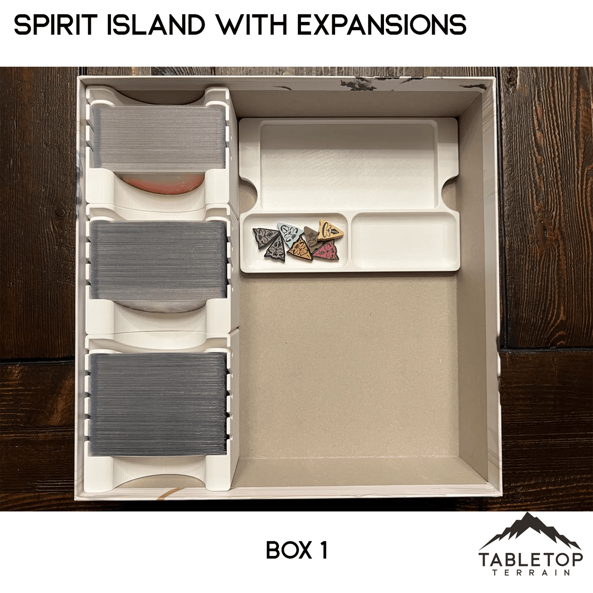 Tabletop Terrain Board Game Insert Spirit Island Organizer with all Expansions through Nature Incarnate Board Game Insert / Organizer