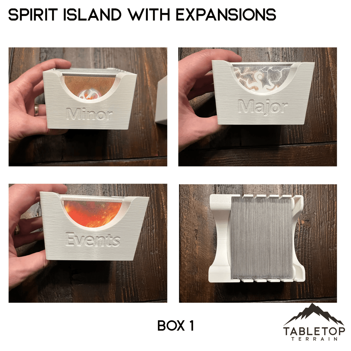 Tabletop Terrain Board Game Insert Spirit Island Organizer with all Expansions through Nature Incarnate Board Game Insert / Organizer