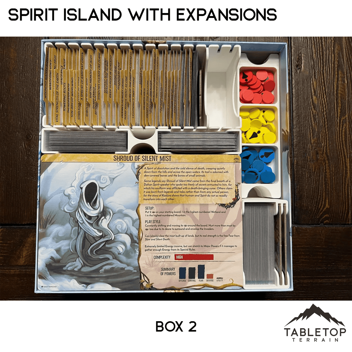 Tabletop Terrain Board Game Insert Spirit Island Organizer with all Expansions through Nature Incarnate Board Game Insert / Organizer