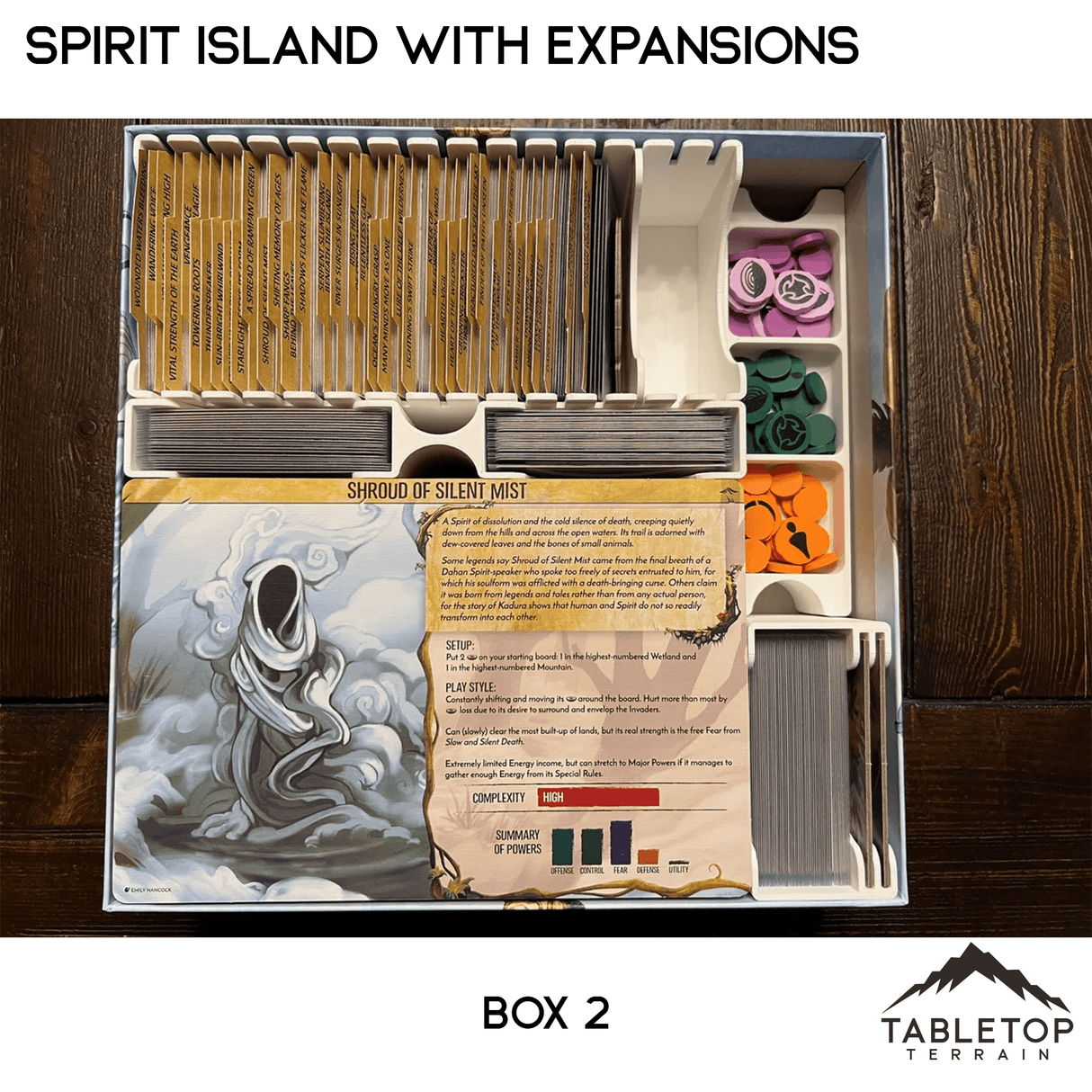 Tabletop Terrain Board Game Insert Spirit Island Organizer with all Expansions through Nature Incarnate Board Game Insert / Organizer