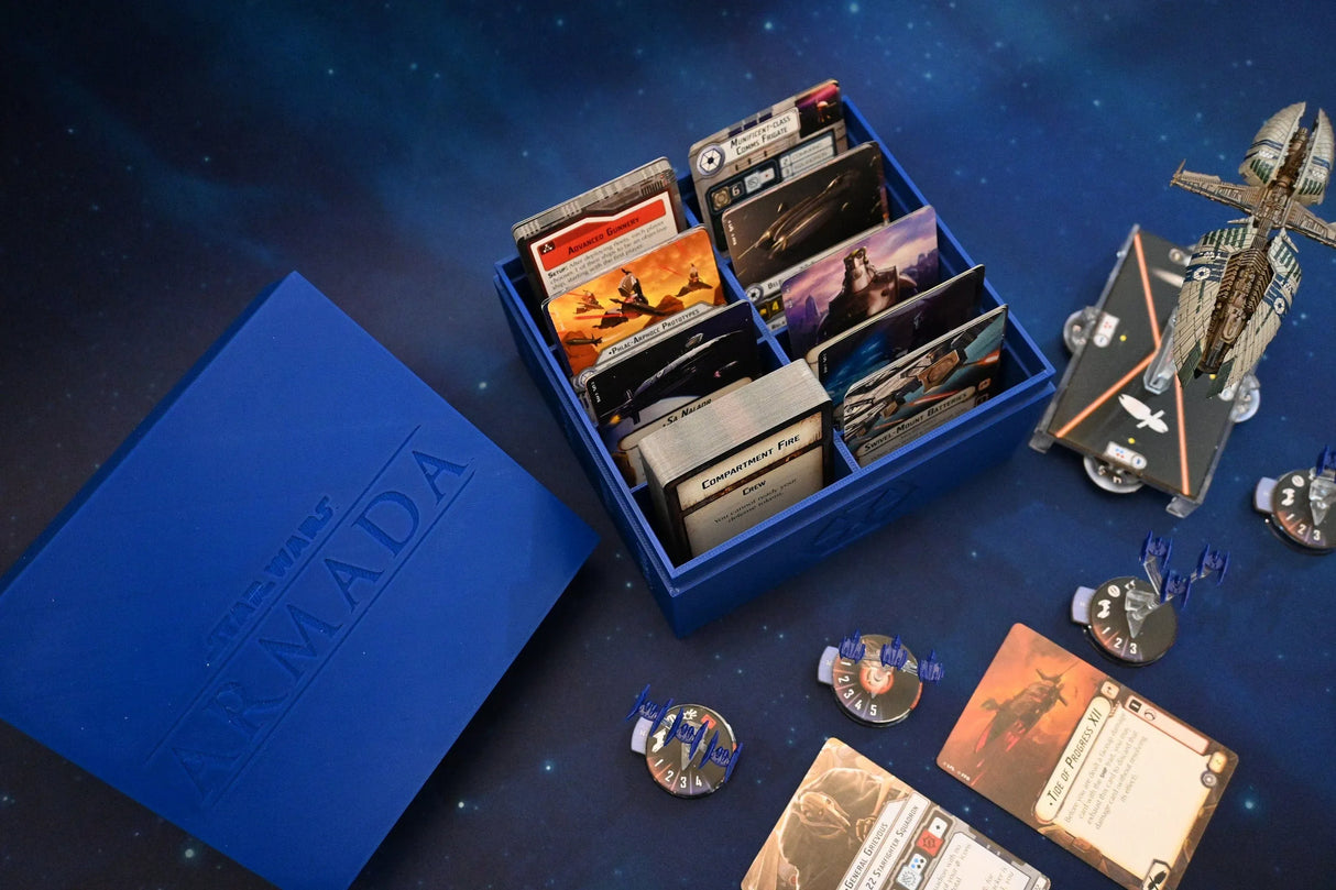 Tabletop Terrain Board Game Insert Star Wars Armada Card Storage Organizers with Magnetized Lids