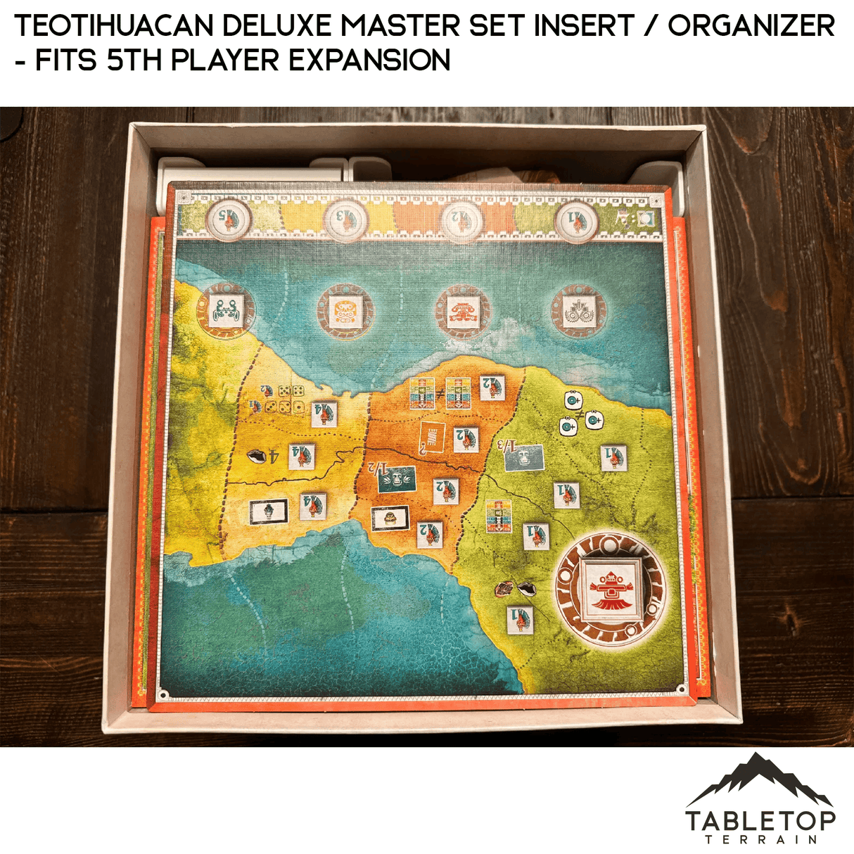 Tabletop Terrain Board Game Insert Teotihuacan Deluxe Master Set Insert / Organizer - Fits 5th Player Expansion