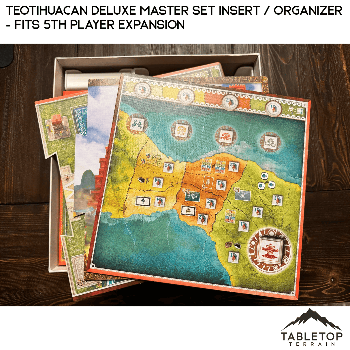 Tabletop Terrain Board Game Insert Teotihuacan Deluxe Master Set Insert / Organizer - Fits 5th Player Expansion