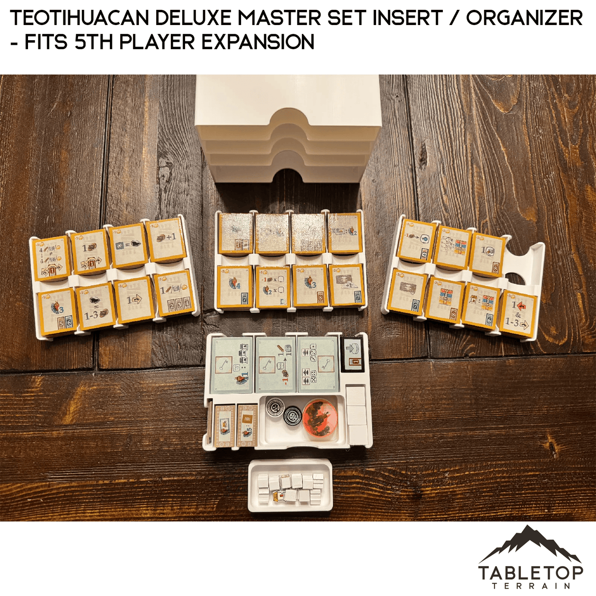 Tabletop Terrain Board Game Insert Teotihuacan Deluxe Master Set Insert / Organizer - Fits 5th Player Expansion