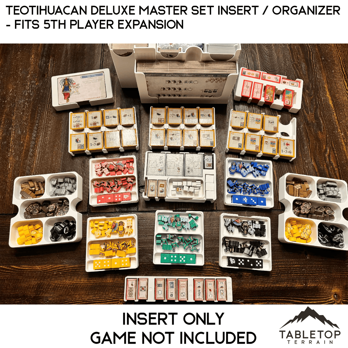 Tabletop Terrain Board Game Insert Teotihuacan Deluxe Master Set Insert / Organizer - Fits 5th Player Expansion