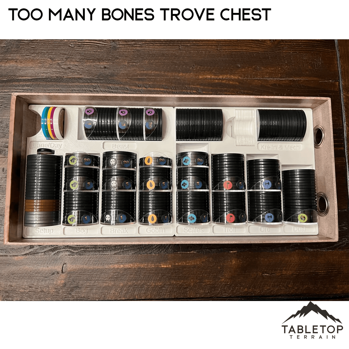 Tabletop Terrain Board Game Insert Too Many Bones Trove Chest Board Game Insert / Organizer