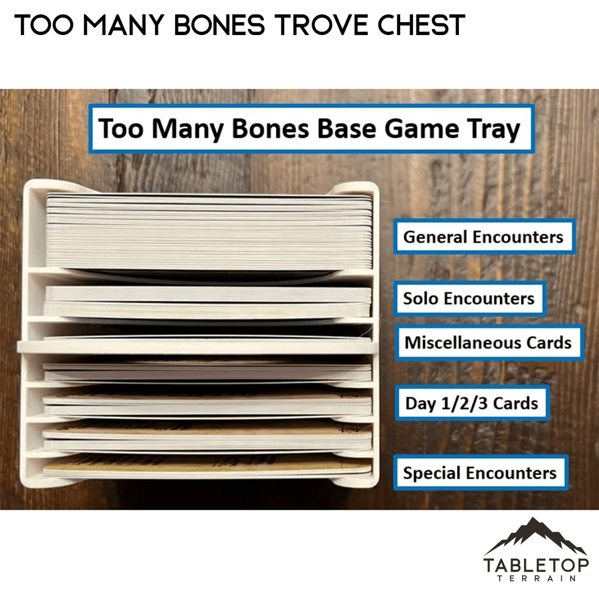 Tabletop Terrain Board Game Insert Too Many Bones Trove Chest Board Game Insert / Organizer