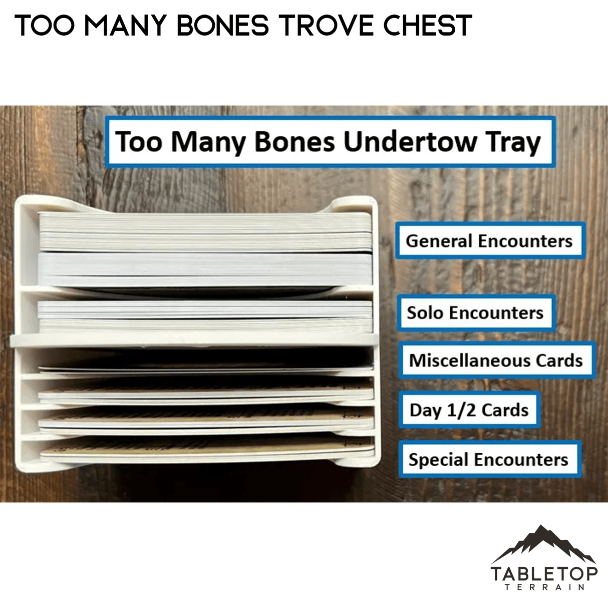 Tabletop Terrain Board Game Insert Too Many Bones Trove Chest Board Game Insert / Organizer