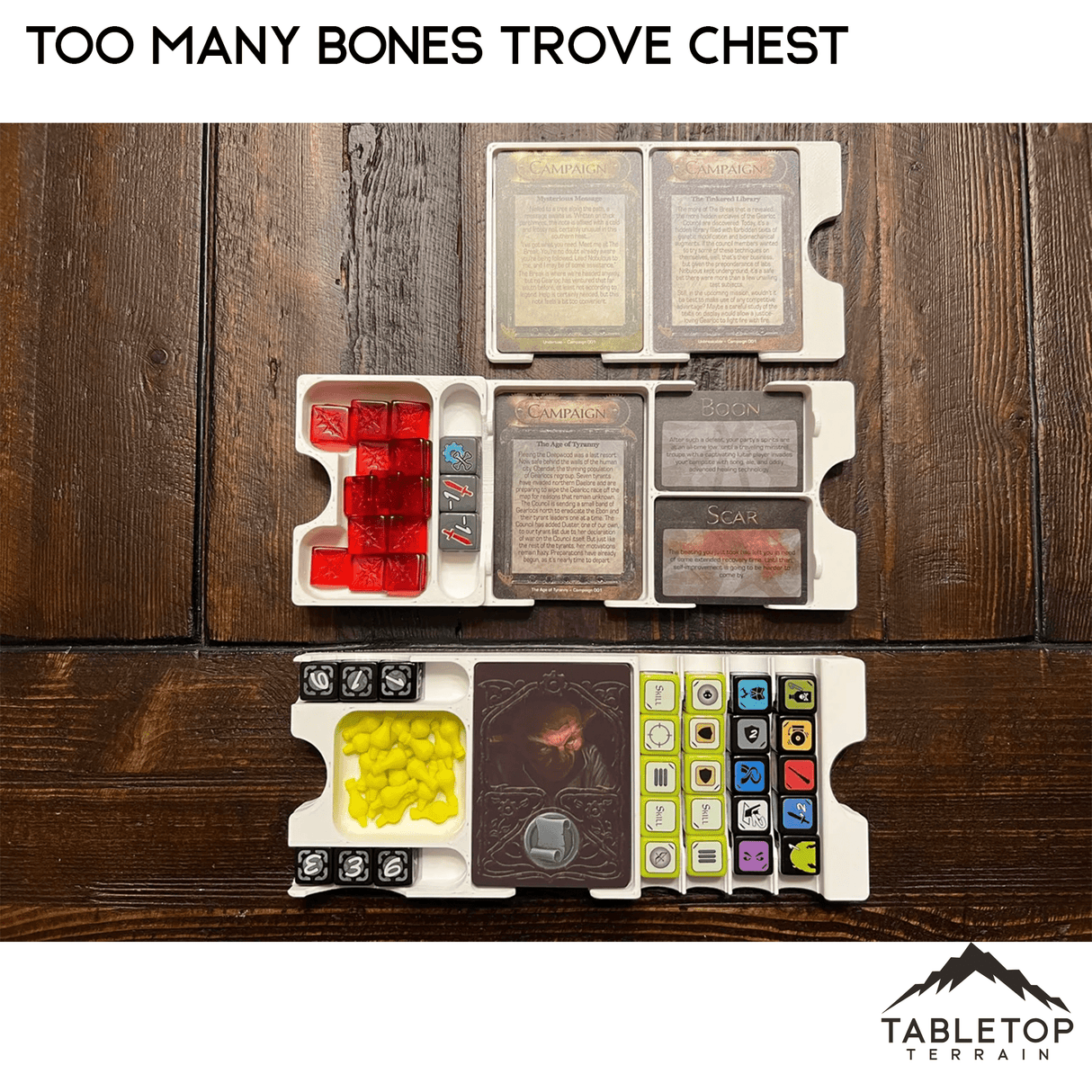 Tabletop Terrain Board Game Insert Too Many Bones Trove Chest Board Game Insert / Organizer