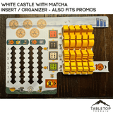 Tabletop Terrain Board Game Insert White Castle with Matcha Insert / Organizer - Also Fits Promos