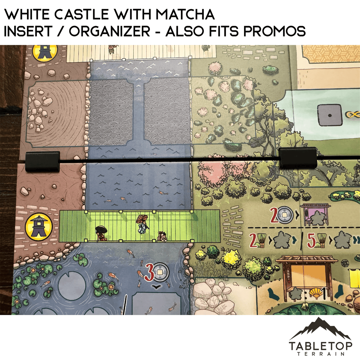 Tabletop Terrain Board Game Insert White Castle with Matcha Insert / Organizer - Also Fits Promos
