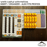 Tabletop Terrain Board Game Insert White Castle with Matcha Insert / Organizer - Also Fits Promos
