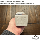 Tabletop Terrain Board Game Insert White Castle with Matcha Insert / Organizer - Also Fits Promos