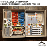 Tabletop Terrain Board Game Insert White Castle with Matcha Insert / Organizer - Also Fits Promos