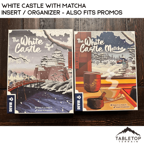 Tabletop Terrain Board Game Insert White Castle with Matcha Insert / Organizer - Also Fits Promos