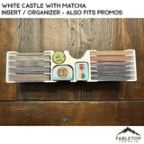Tabletop Terrain Board Game Insert White Castle with Matcha Insert / Organizer - Also Fits Promos