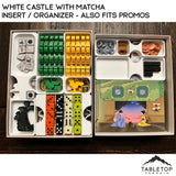 Tabletop Terrain Board Game Insert White Castle with Matcha Insert / Organizer - Also Fits Promos