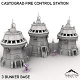 Tabletop Terrain Building 3 Bunker Base / 32mm Castograd Fire Control Station