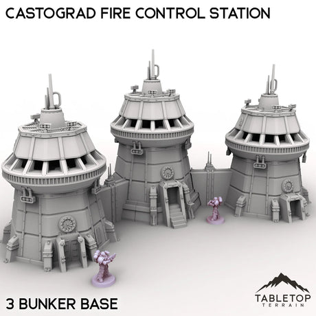 Tabletop Terrain Building 3 Bunker Base / 32mm Castograd Fire Control Station
