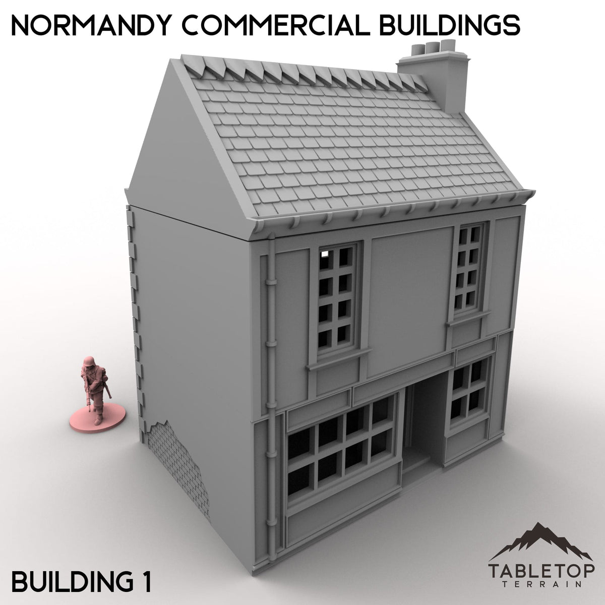 Tabletop Terrain Building 32mm / Building 1 Normandy Commercial Buildings