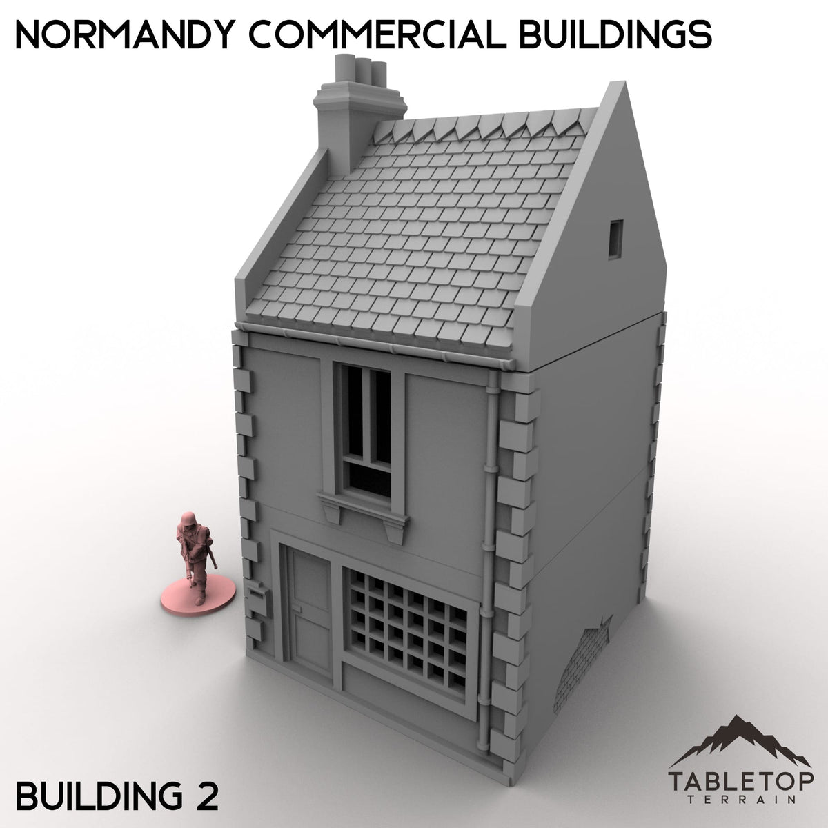 Tabletop Terrain Building 32mm / Building 2 Normandy Commercial Buildings