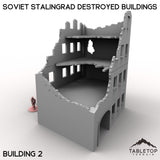 Tabletop Terrain Building 32mm / Building 2 Soviet Stalingrad Destroyed Buildings
