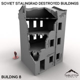 Tabletop Terrain Building 32mm / Building 8 Soviet Stalingrad Destroyed Buildings