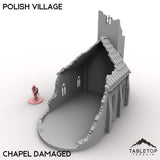 Tabletop Terrain Building 32mm / Chapel Damaged Polish Village