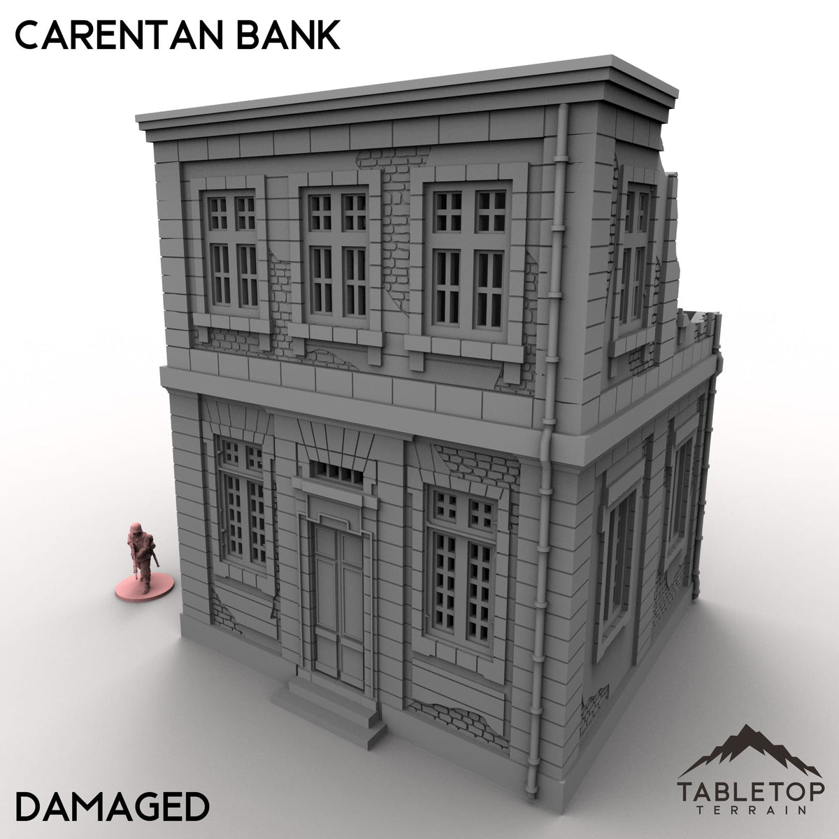 Tabletop Terrain Building 32mm / Damaged Carentan Bank