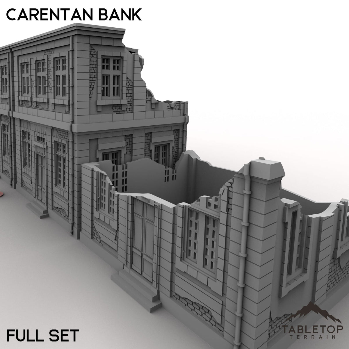 Tabletop Terrain Building 32mm / Full Set Carentan Bank