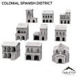 Tabletop Terrain Building 32mm / Full Set Colonial Spanish District