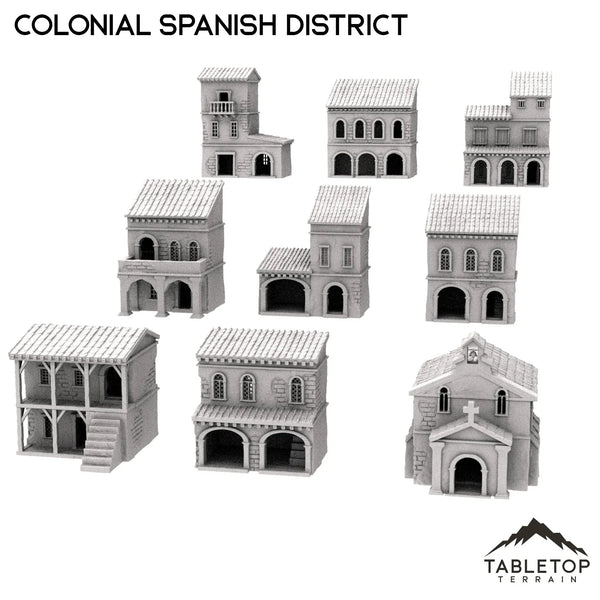 Tabletop Terrain Building 32mm / Full Set Colonial Spanish District